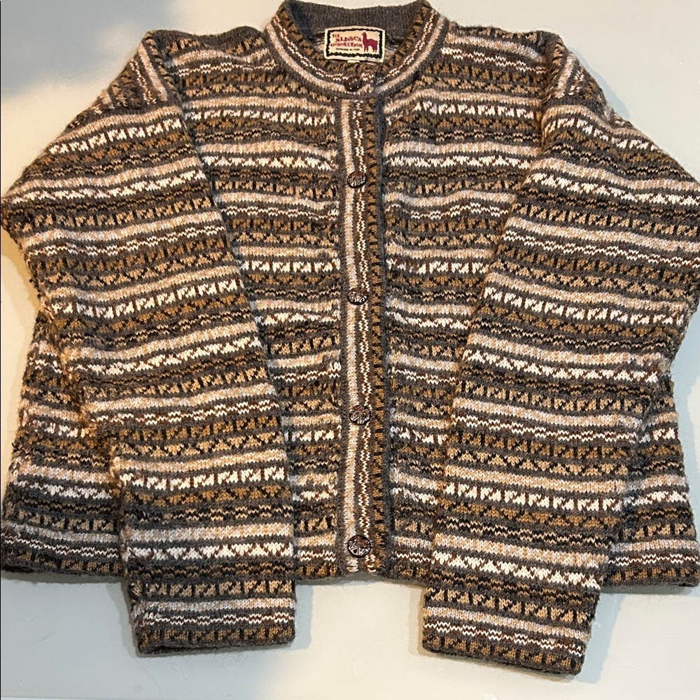 Gorgeous alpaca handmade cardigan Sweater with pockets Alpaca Connection Peru